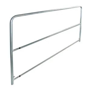 Bühnen-Absperrgitter aus Metall mit zwei horizontalen Streben.